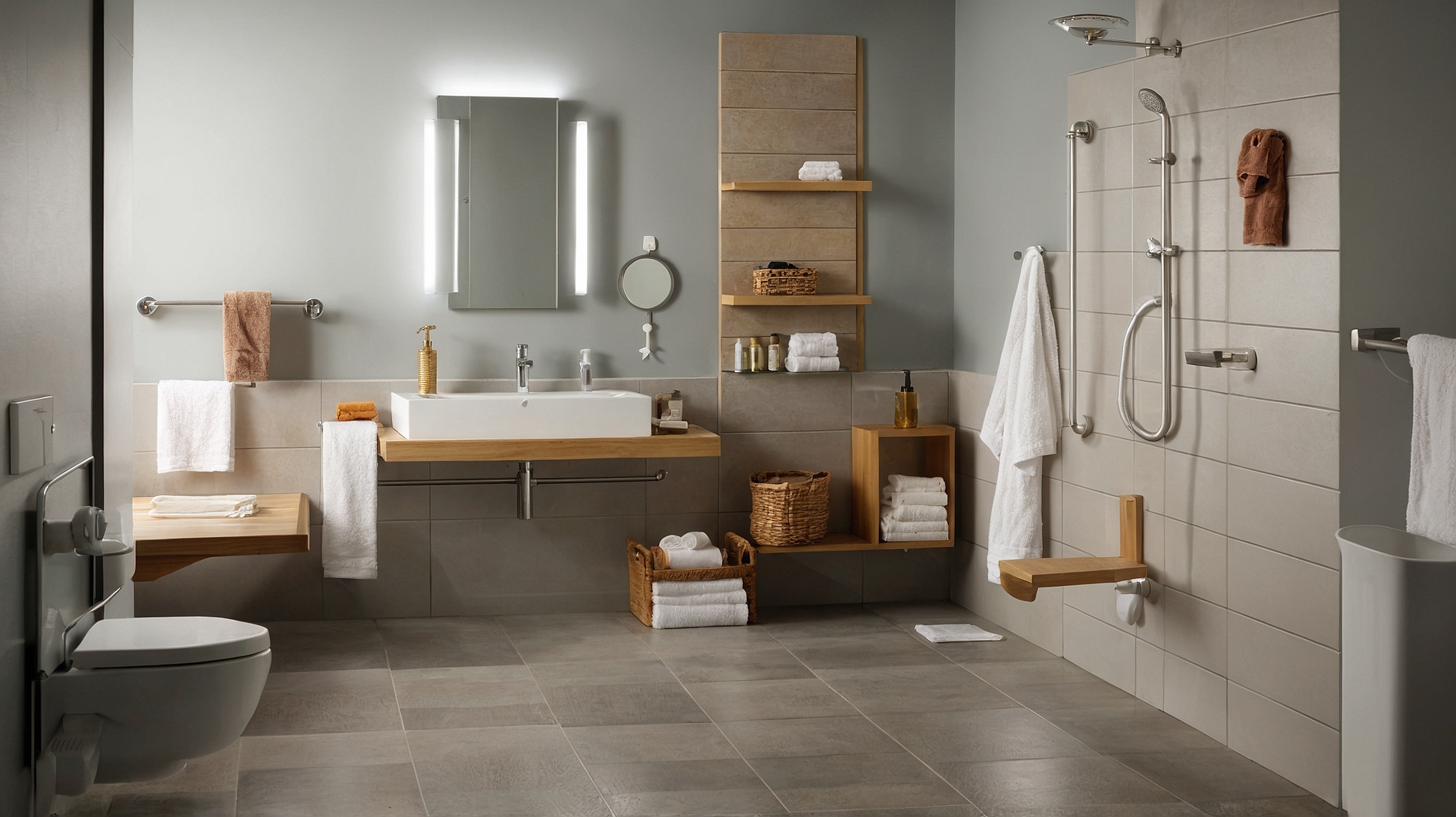 Barrierefreie Wanne, Dusche und Toilette Beispielbild